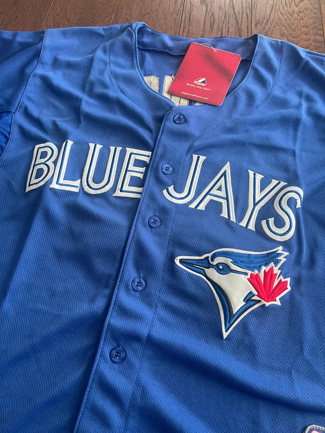 Sz 48 Majestic Blue Jays Bautista Jersey image indicator(3)