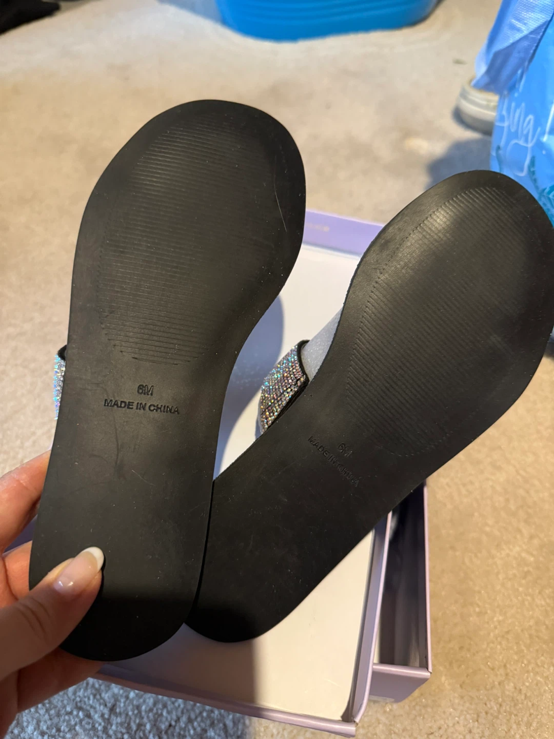 Madden Girl Eldrige Black Rhinestone Sandals - Size 6 - photo 3
