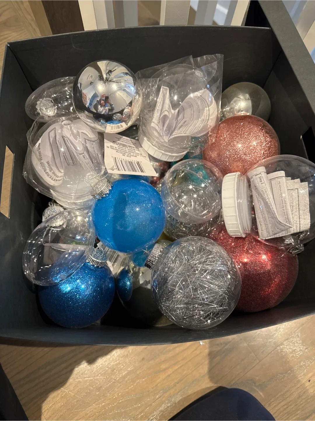 Christmas Ornaments - Blue, Silver, Clear