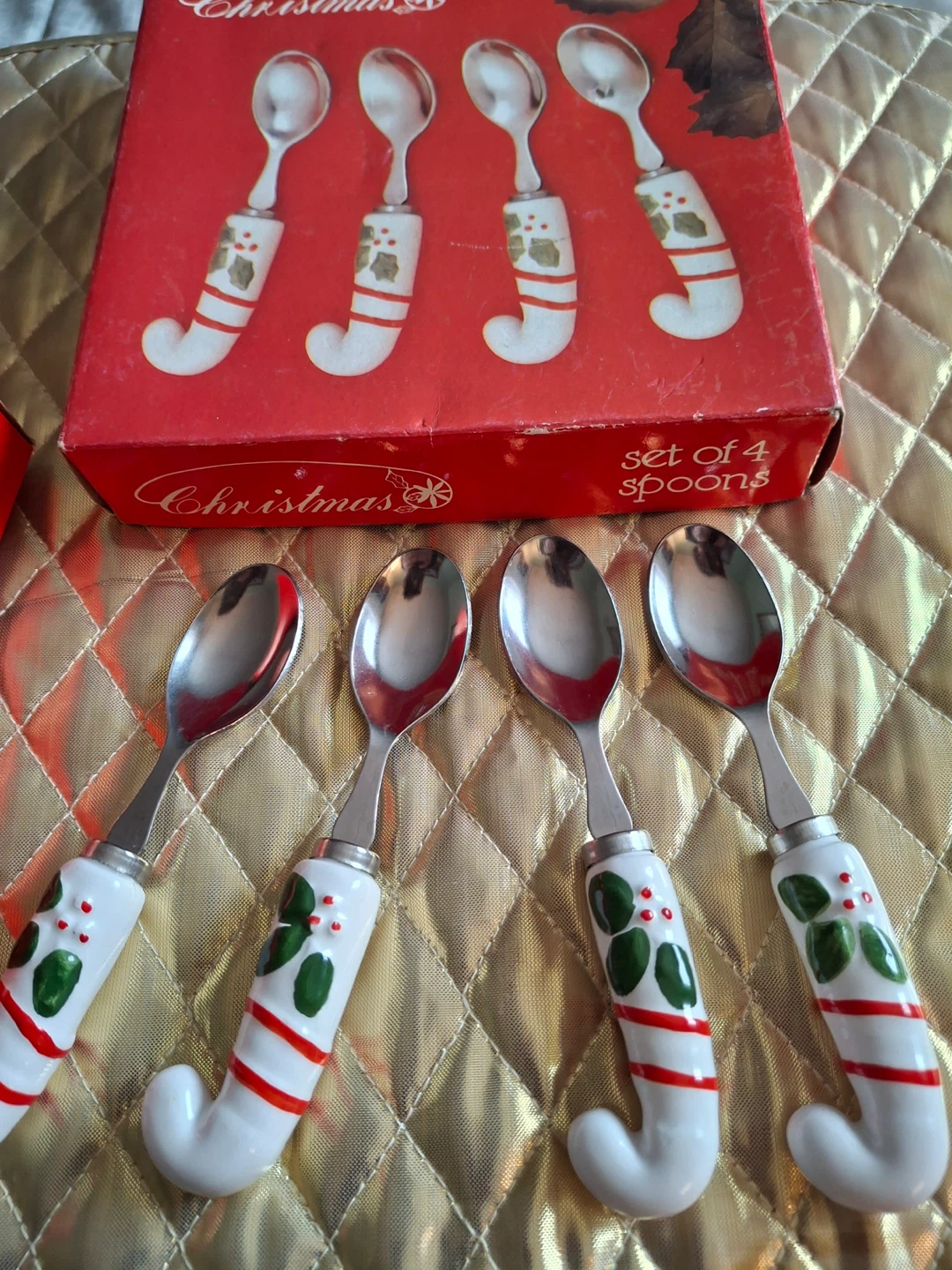Set of 4 Christmas spoons in box - photo 2
