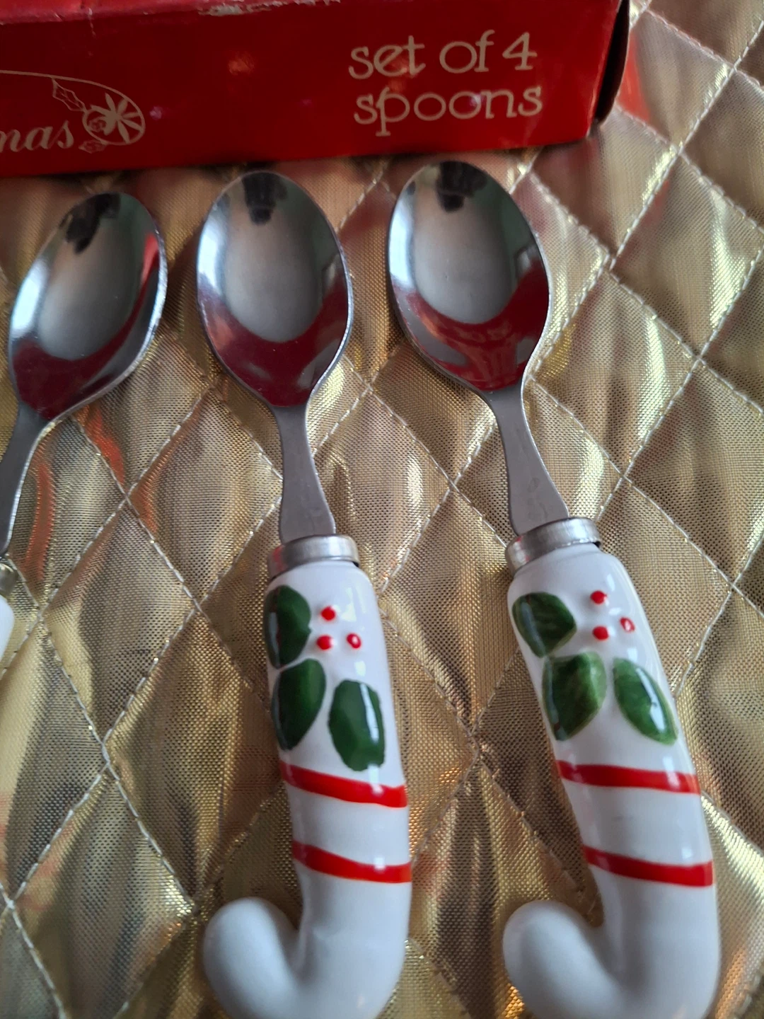 Set of 4 Christmas spoons in box - photo 3