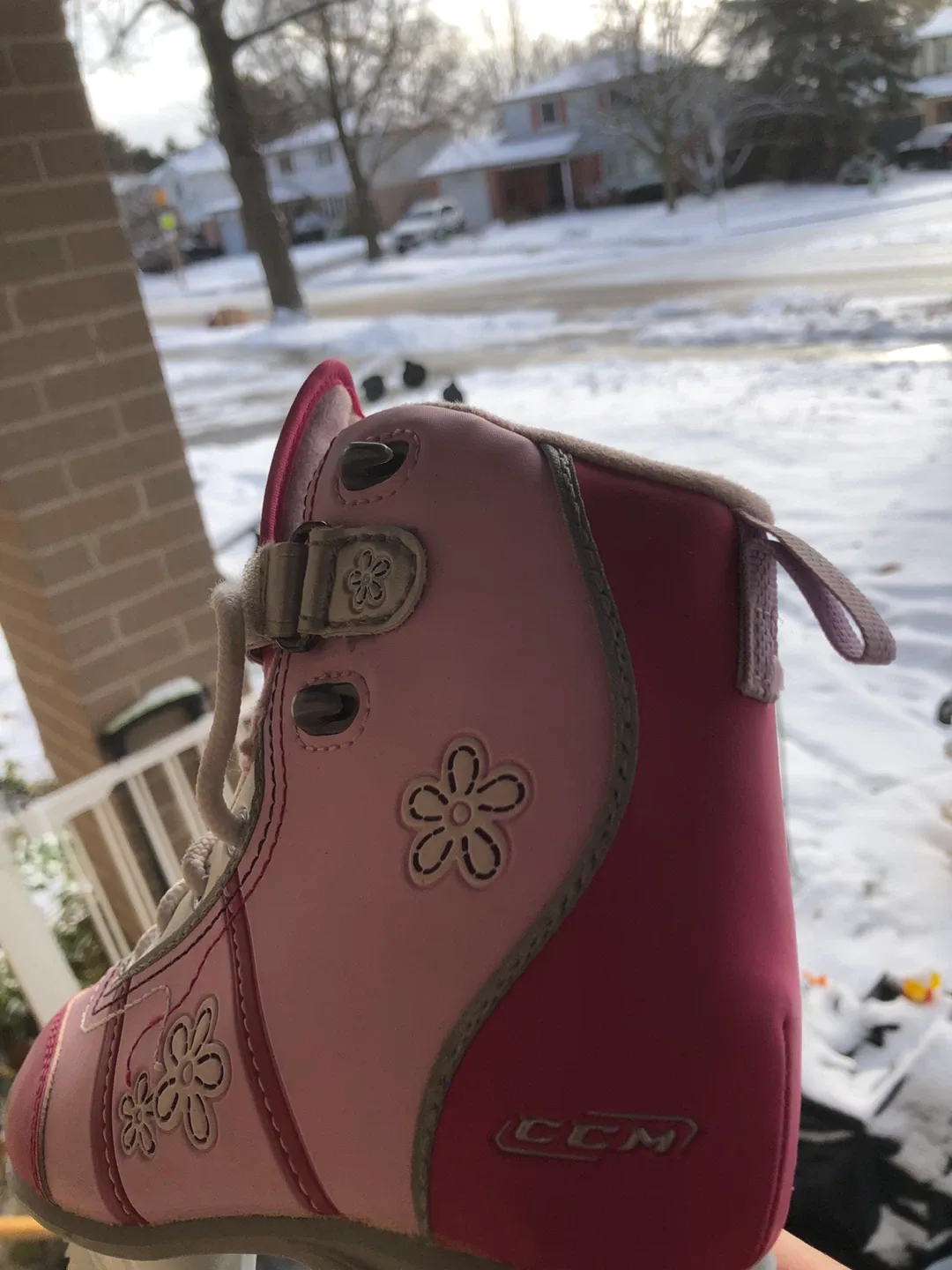CCM Girl's Pink Ice Skates - Size 1
