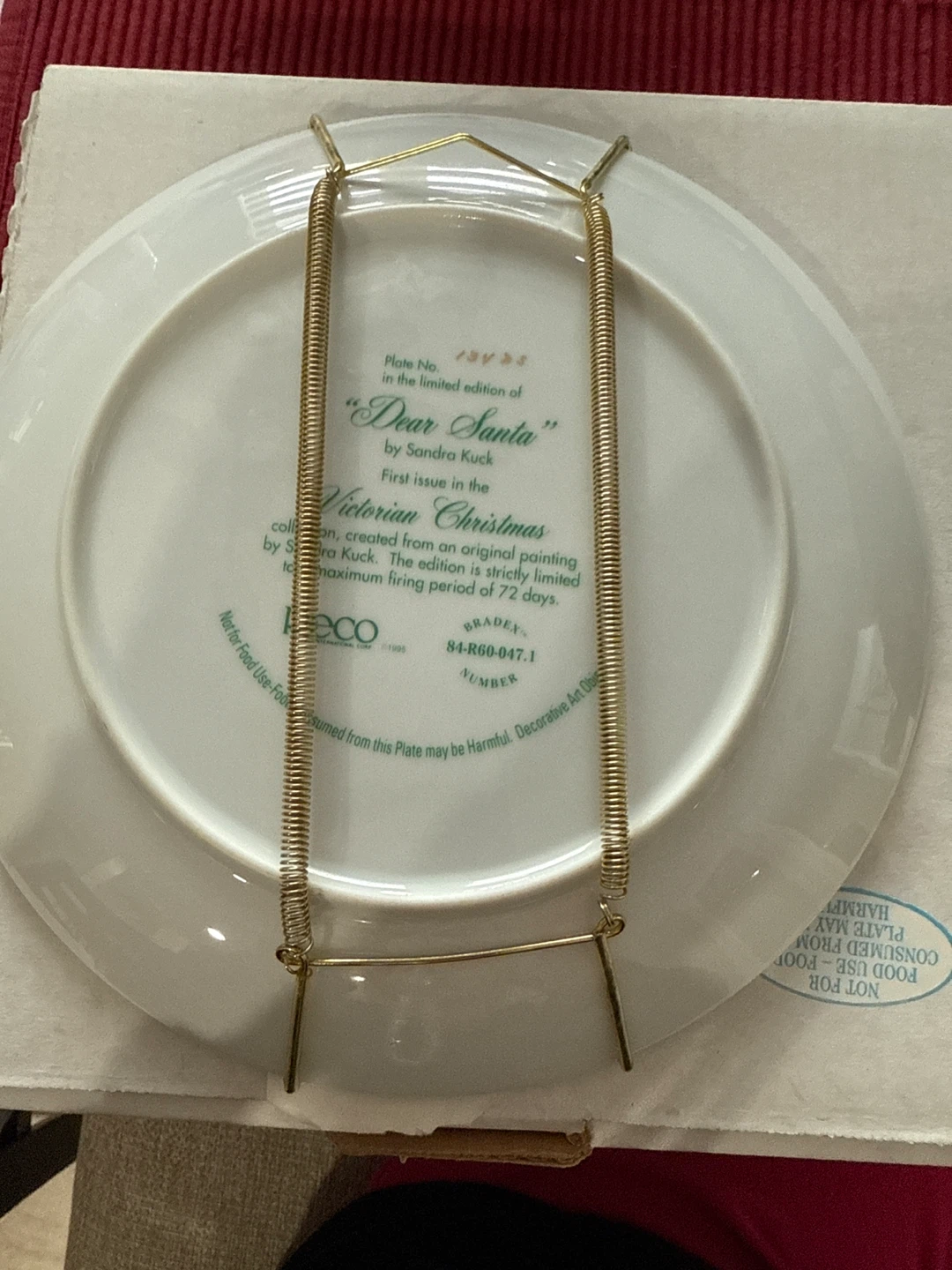 Sandra Kuck "Dear Santa" Collector Plate - photo 2