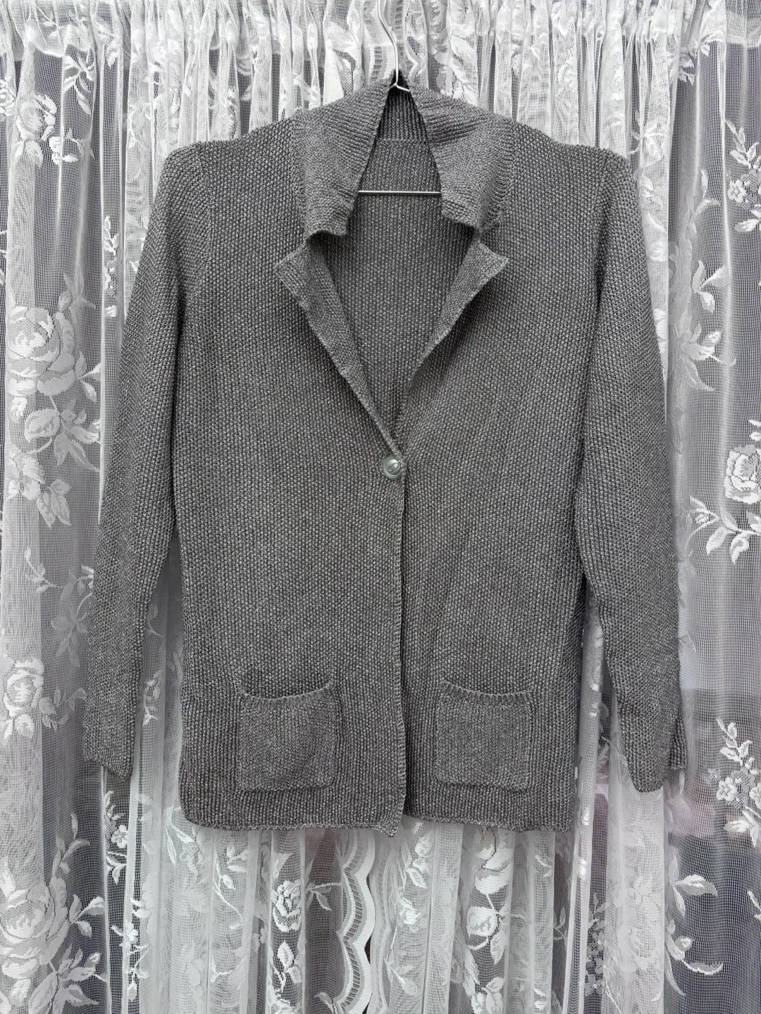 #cleanout free Gray Knit Blazer