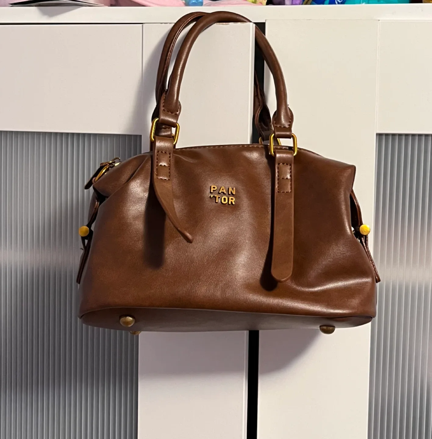 PANTOR Brown Leather Handbag