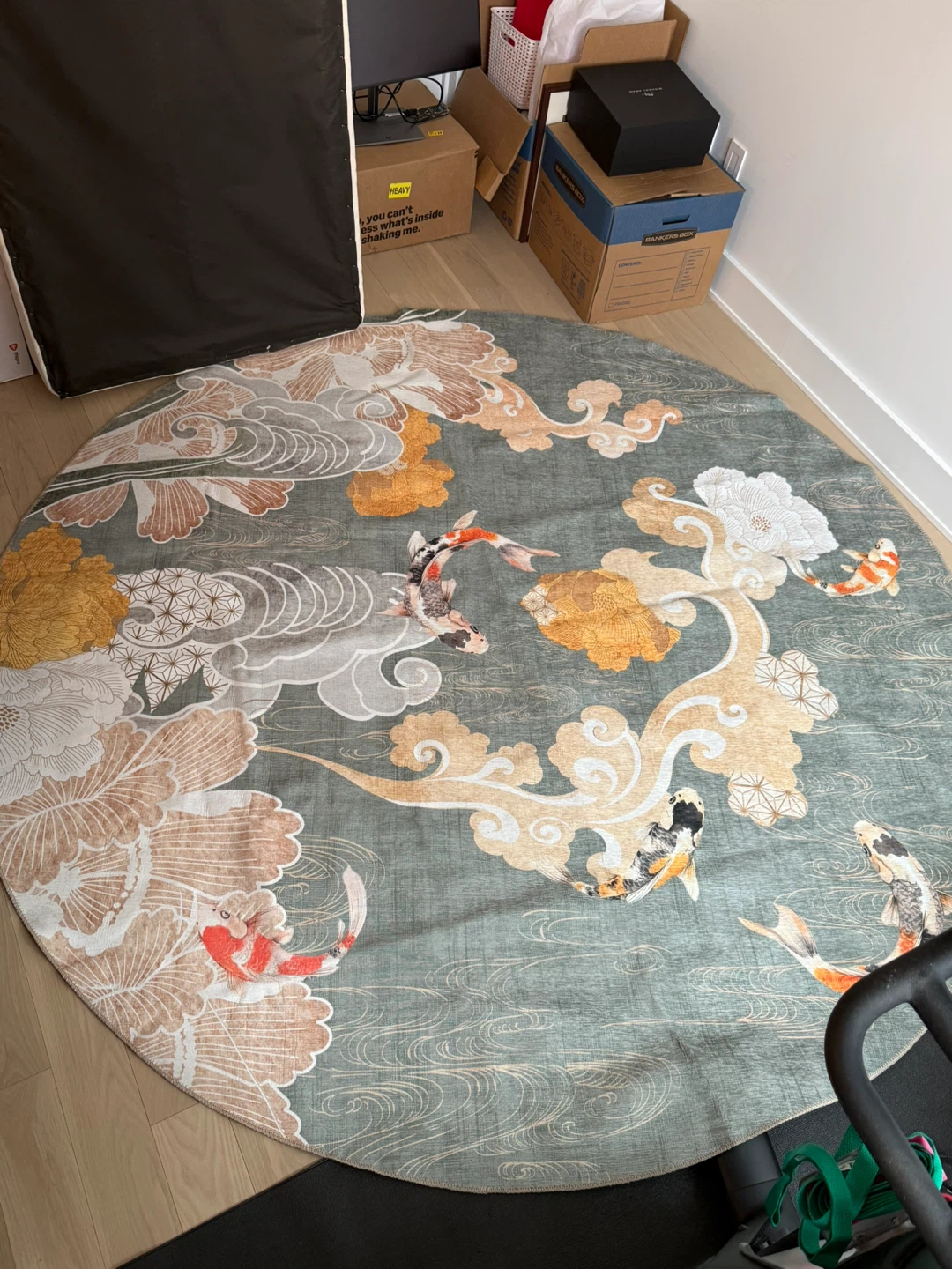 Suki Sage Green Koi Round Rug - 8’6” (Brand New) - photo 2