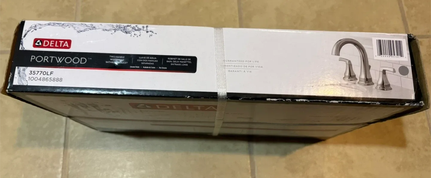 New Delta Portwood Two Handle Widespread Bathroom Faucet 35770LF image indicator(5)