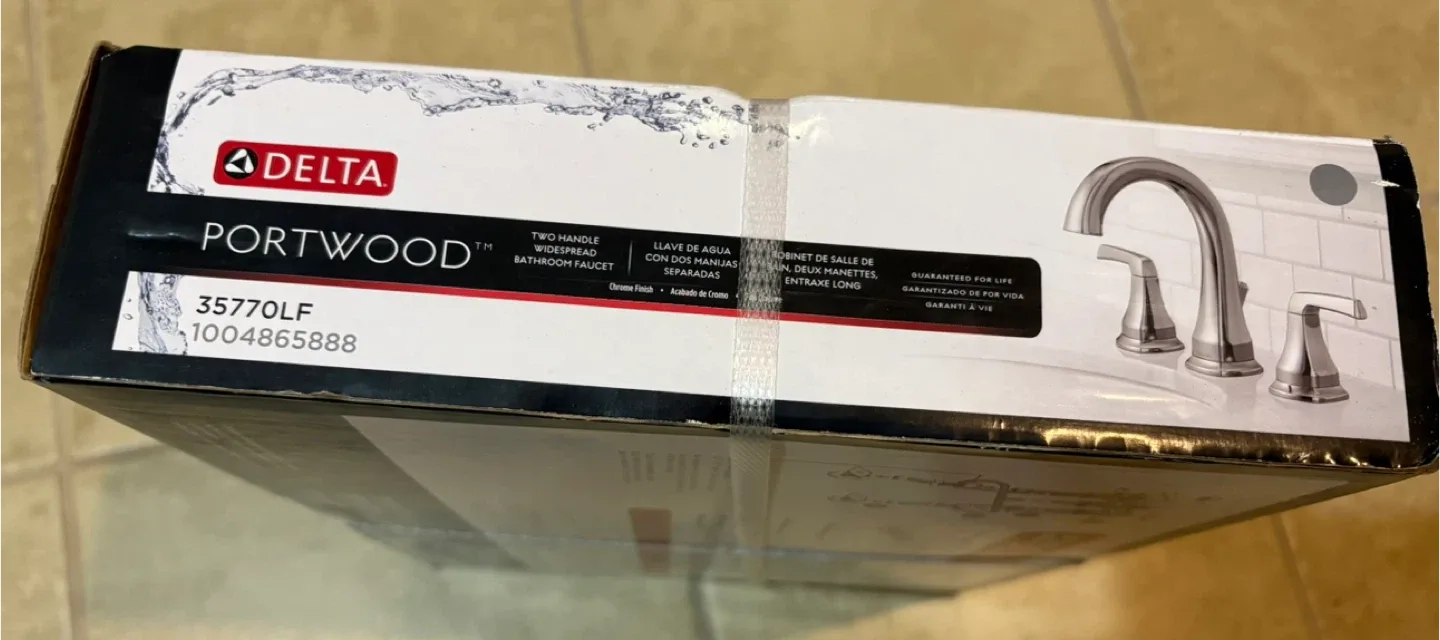 New Delta Portwood Two Handle Widespread Bathroom Faucet 35770LF image indicator(4)