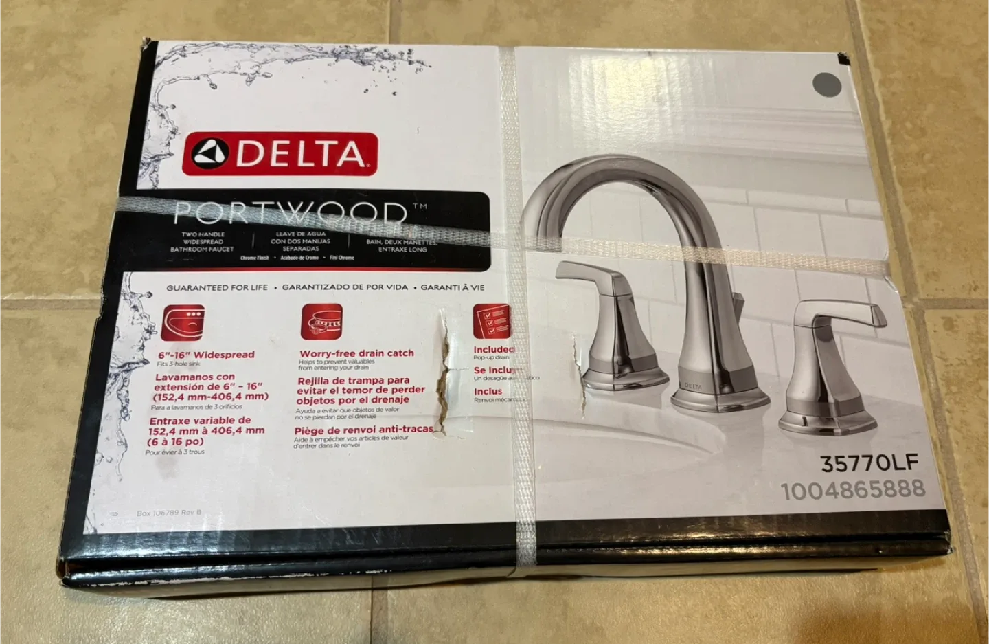New Delta Portwood Two Handle Widespread Bathroom Faucet 35770LF