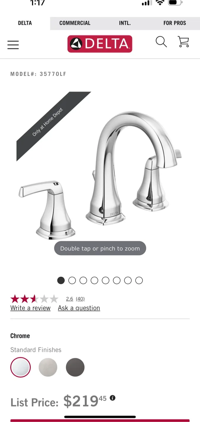 New Delta Portwood Two Handle Widespread Bathroom Faucet 35770LF image indicator(8)