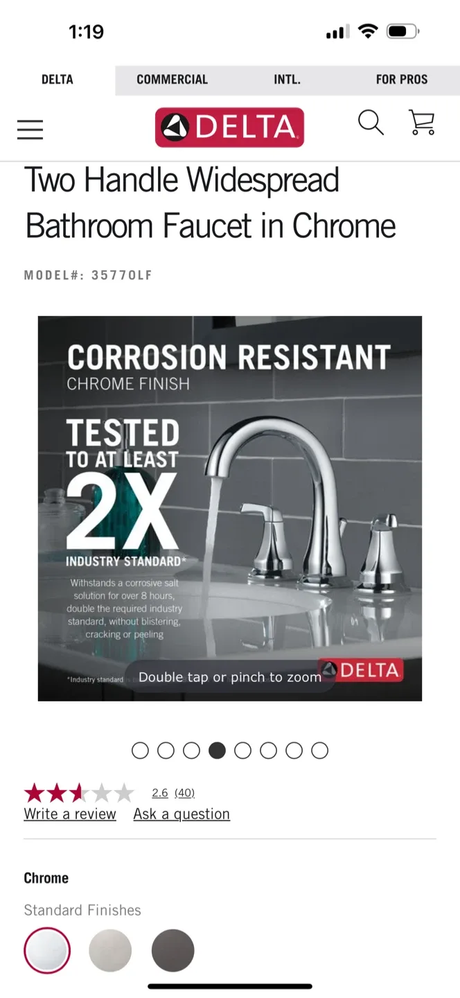 New Delta Portwood Two Handle Widespread Bathroom Faucet 35770LF image indicator(10)