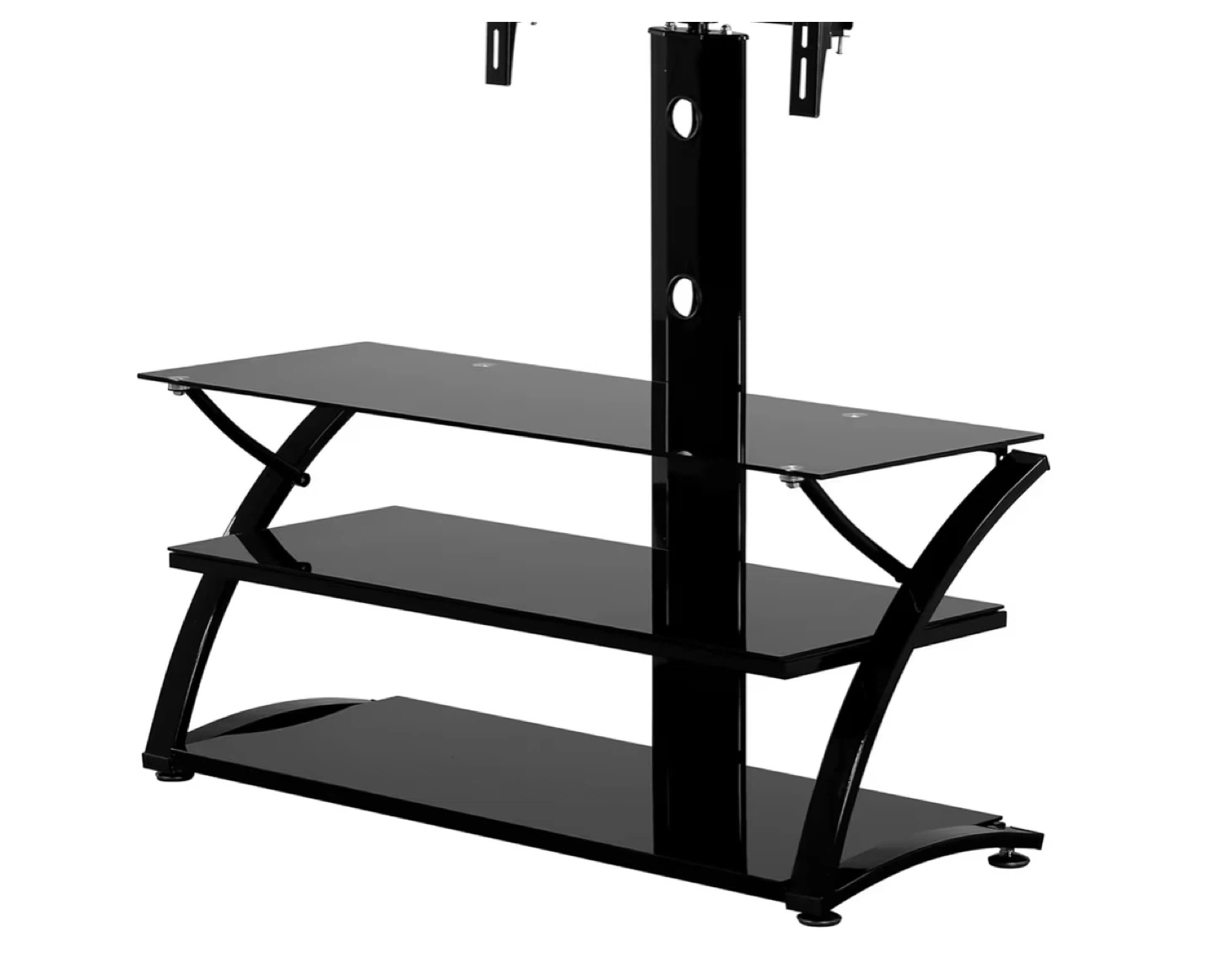 Black Glass TV Stand with Mount