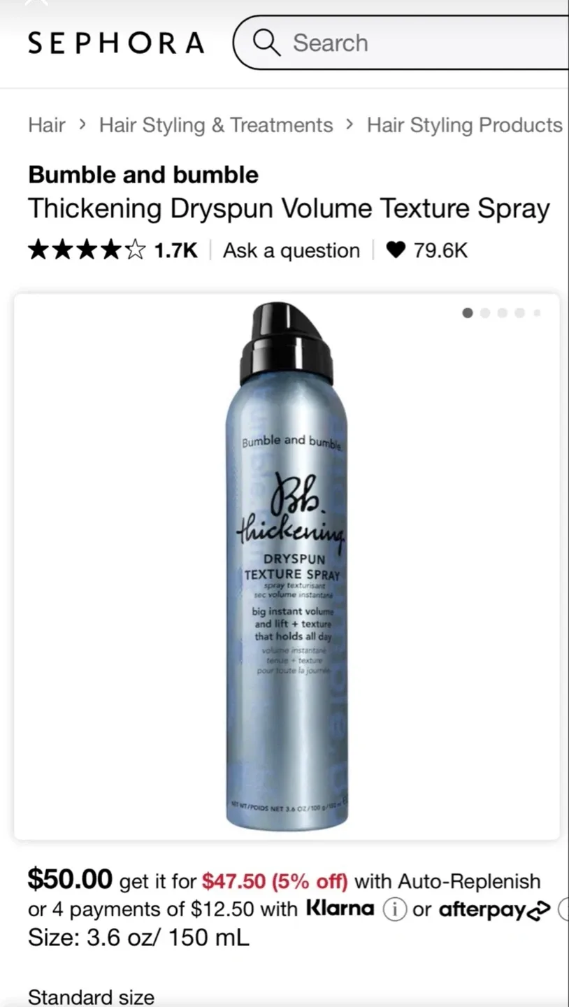 Bumble and bumble Thickening Dryspun Texture Spray image indicator(2)