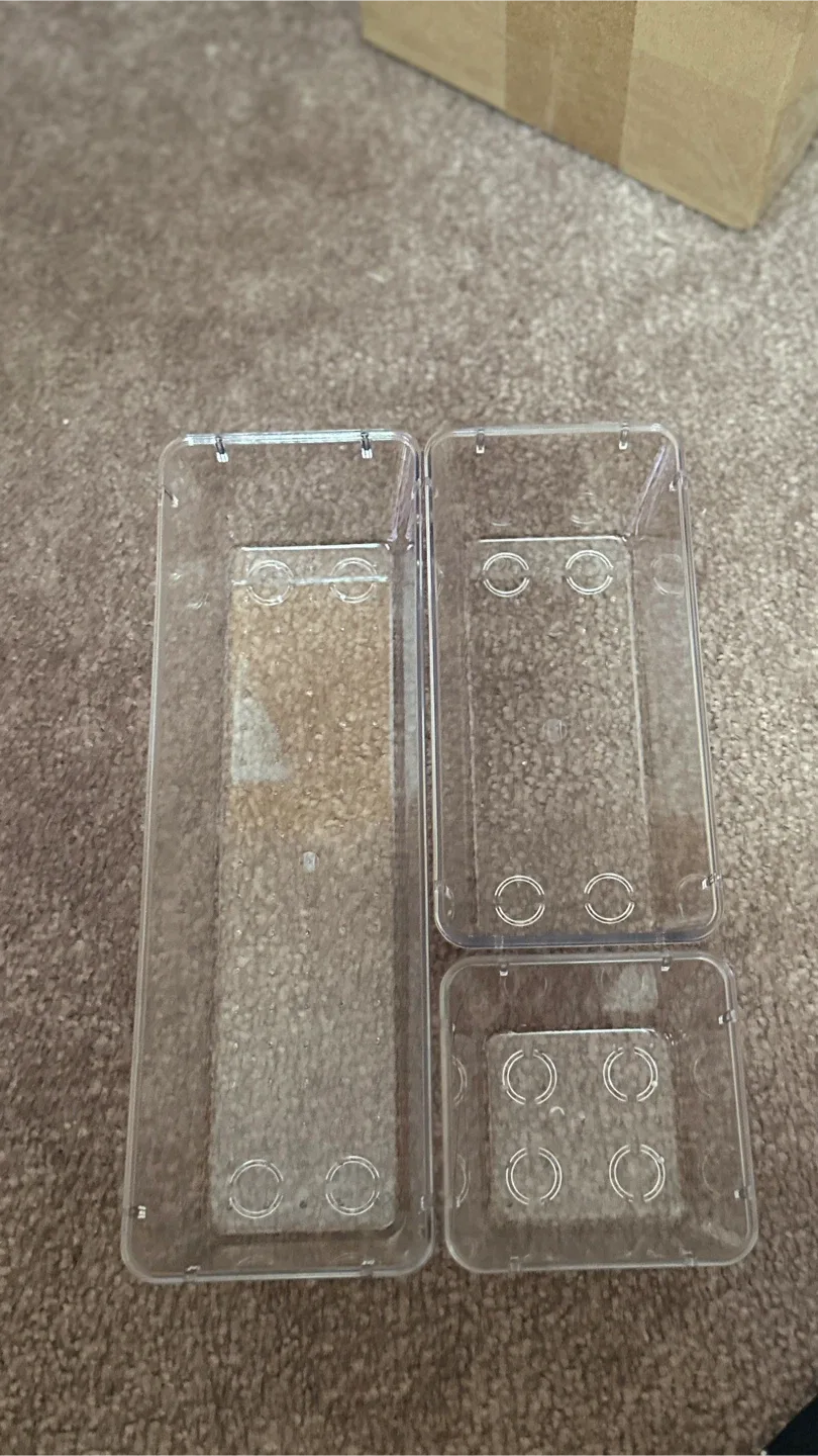 3-Pack Clear Acrylic Organizers