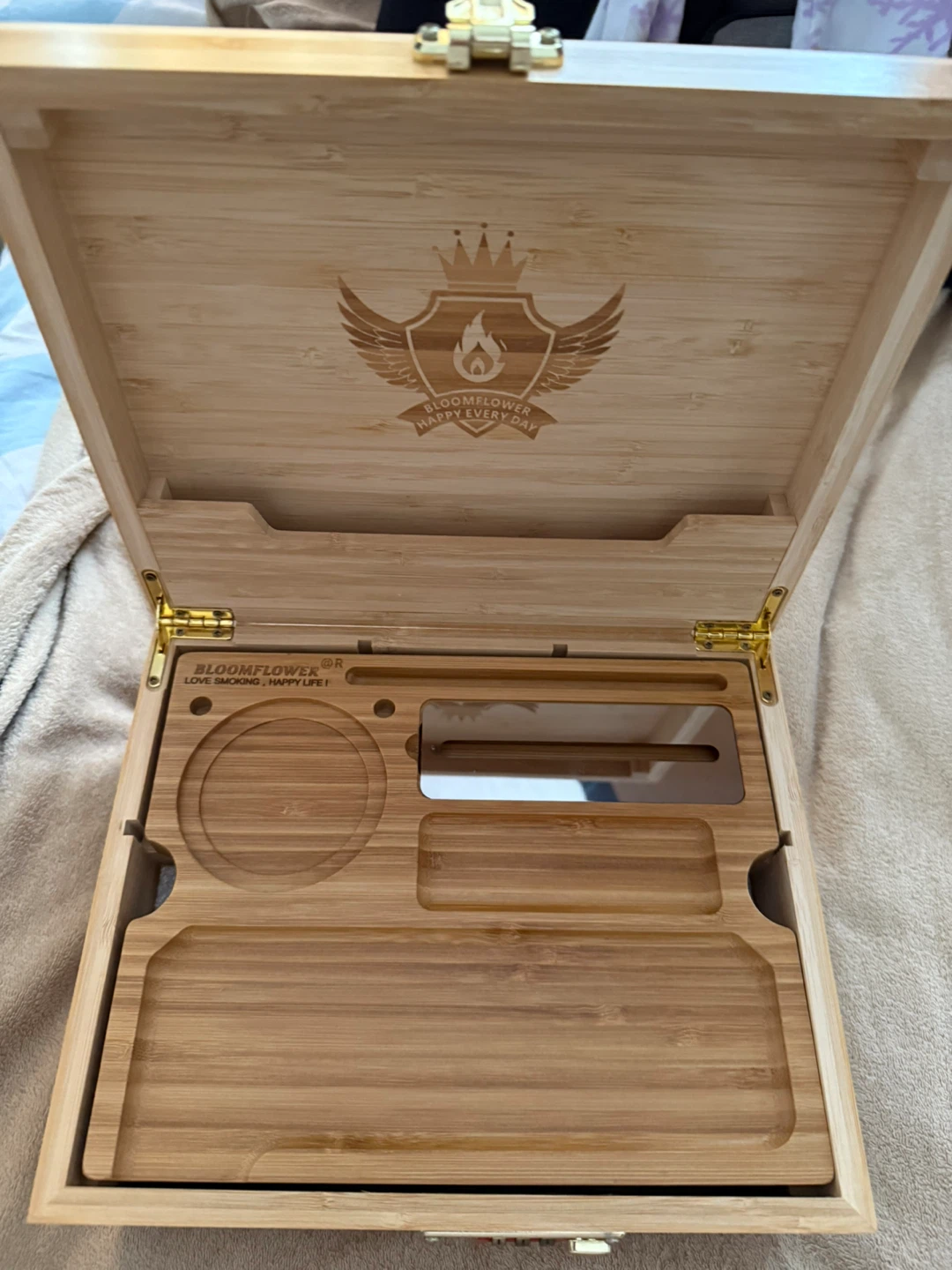 BLOOMFLOWER Bamboo Stash Box with Accessories - photo 3