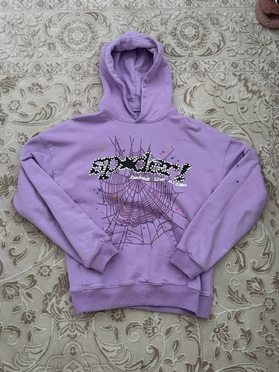 Sp5der Purple tracksuit  says XL fits medium / large