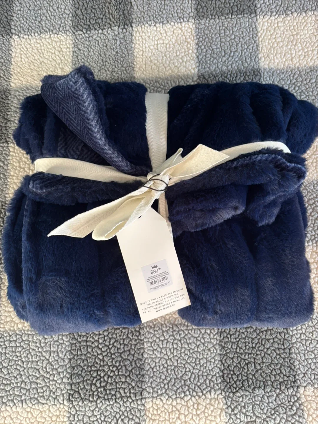 Faux Fur Throw Blanket - Blue