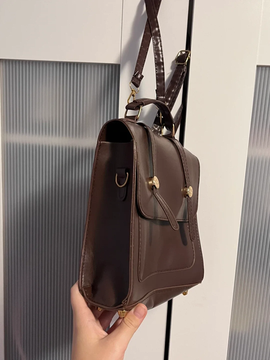 Brown Convertible Backpack Purse image indicator(2)