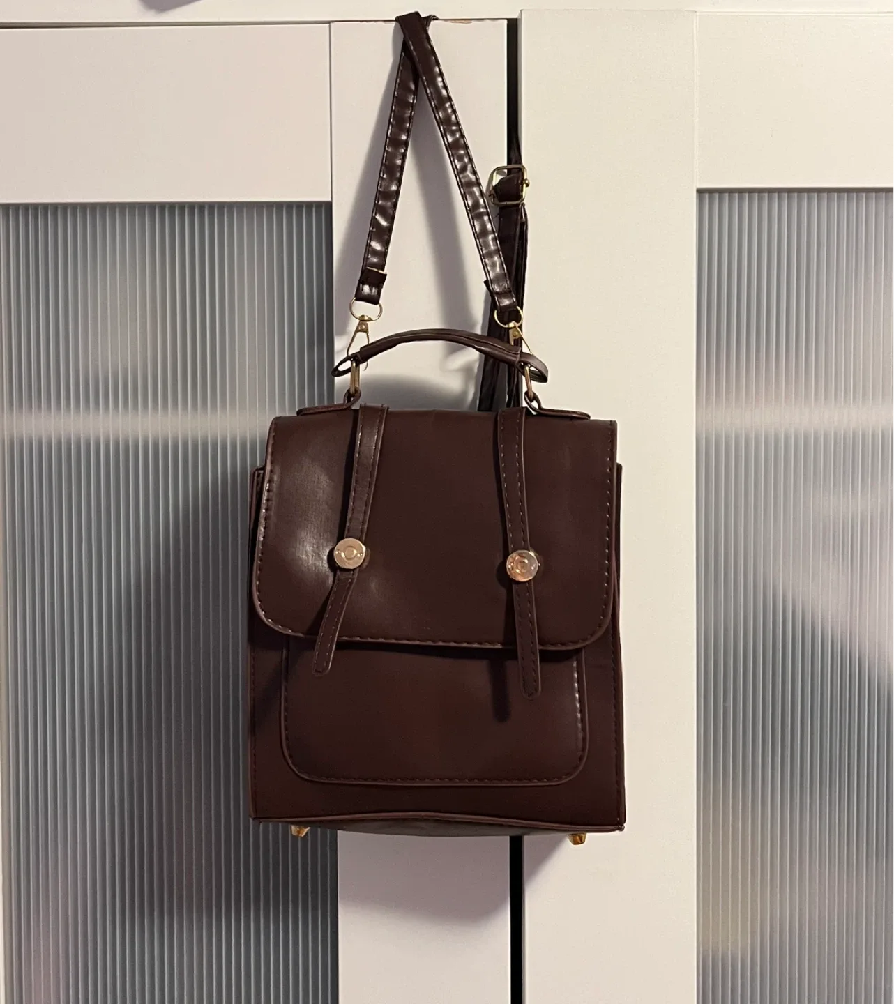 Brown Convertible Backpack Purse