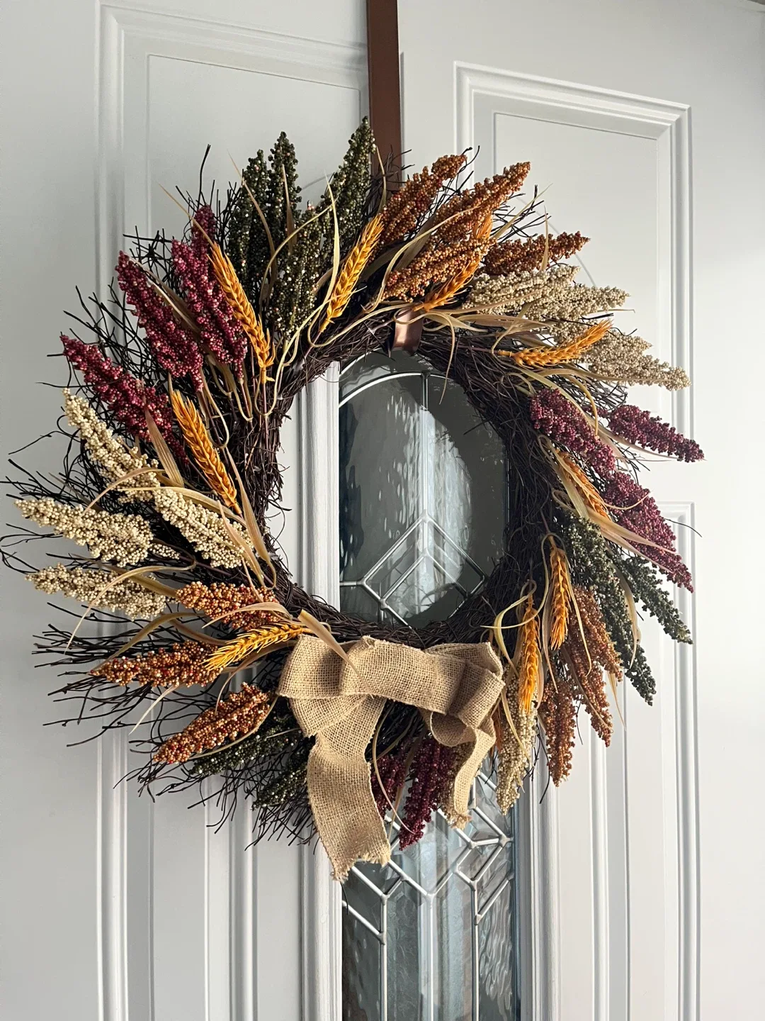 #Cleanout- Fall Harvest Wreath with Burlap Bow image indicator(2)