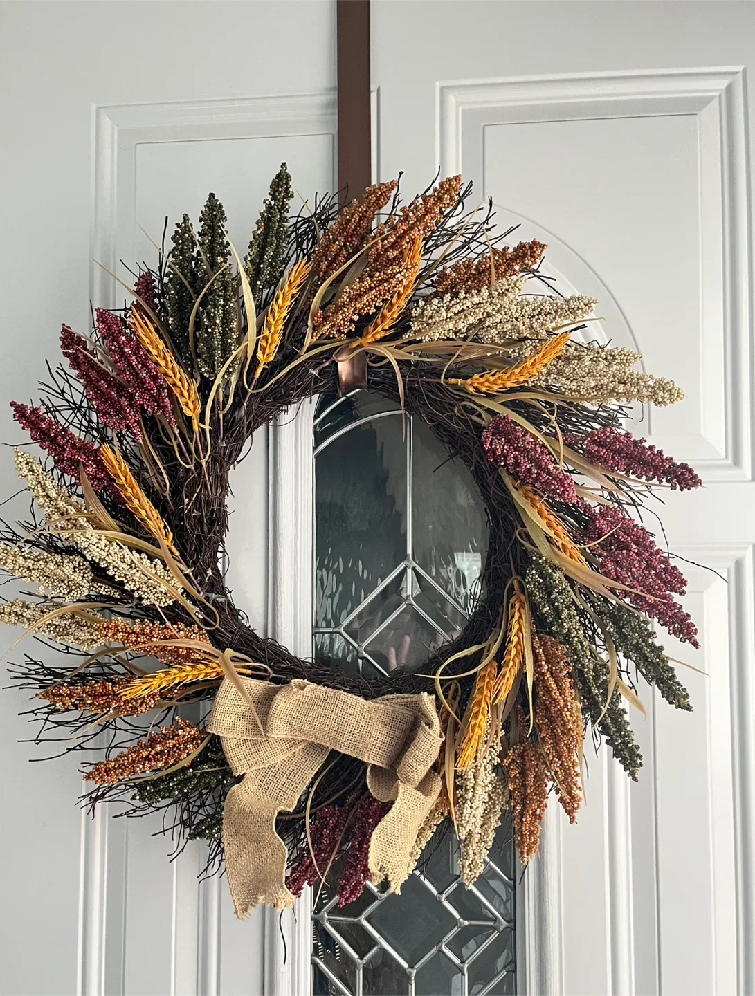 #Cleanout- Fall Harvest Wreath with Burlap Bow
