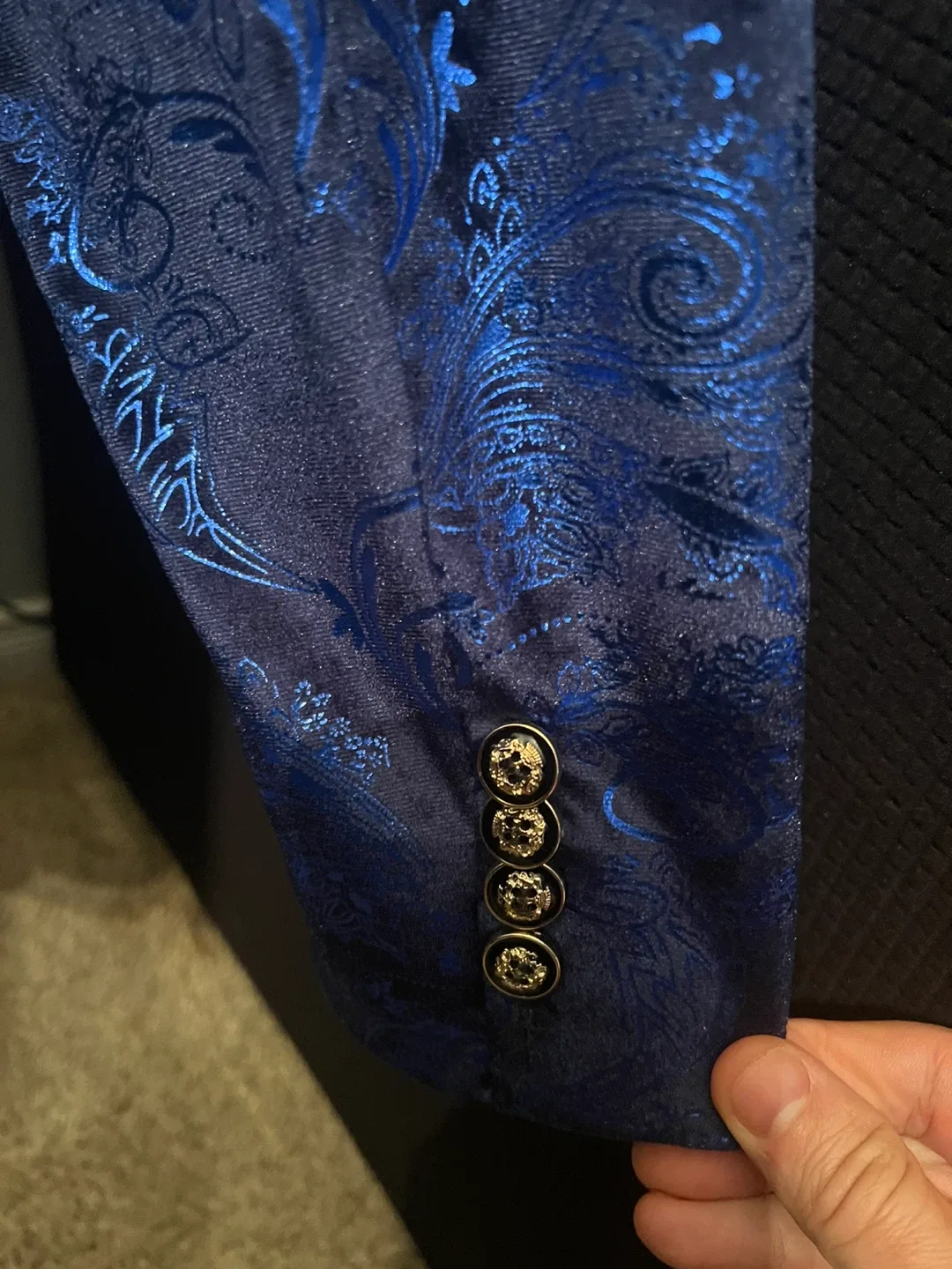 Stylish Blue Patterned Blazer image indicator(3)