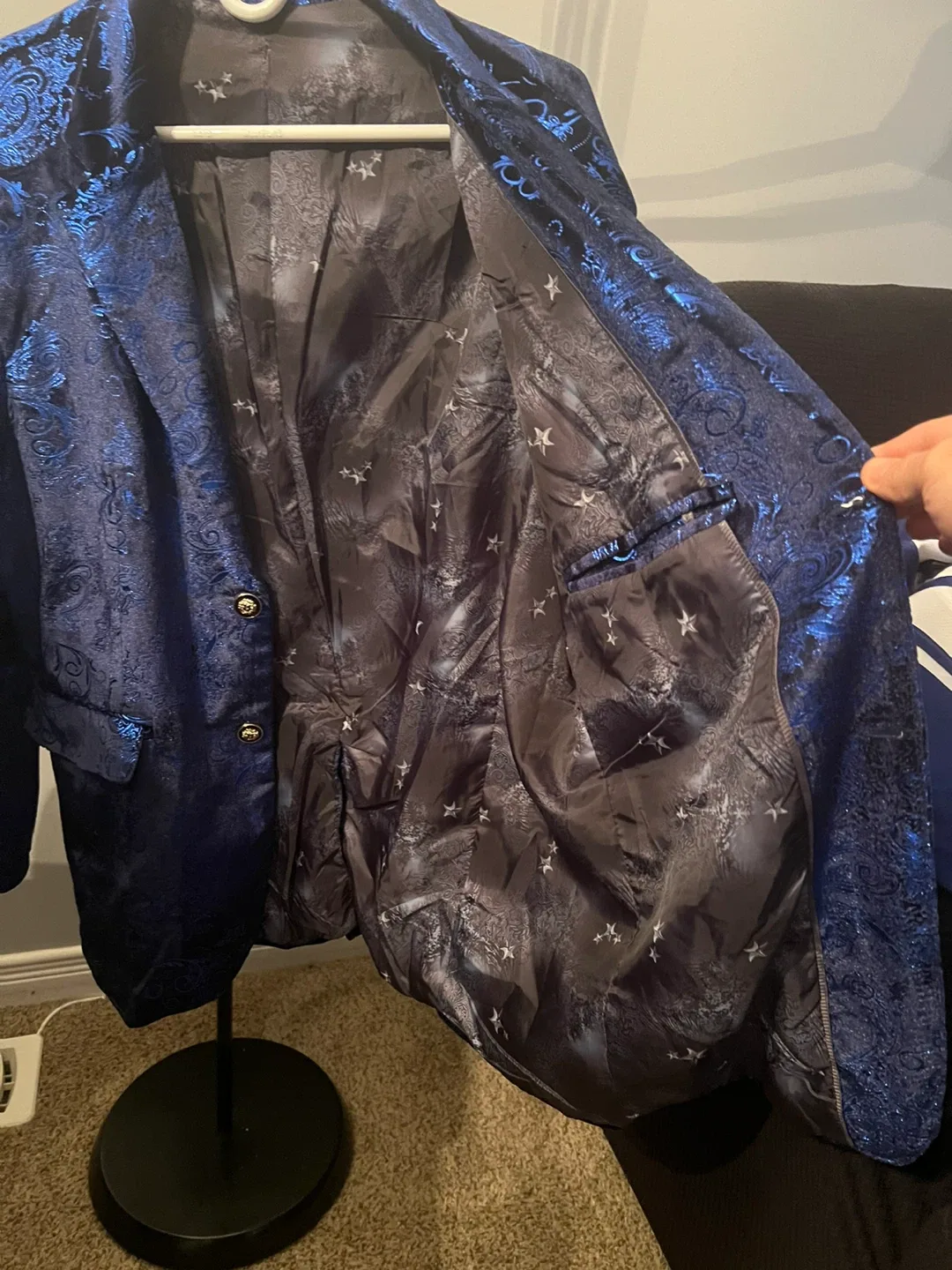 Stylish Blue Patterned Blazer image indicator(2)