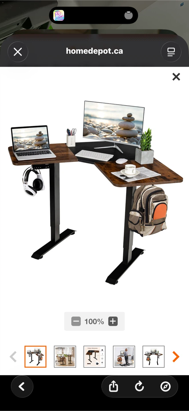 Standing Desk w/ Controller 2 Hooks Rustic - photo 4