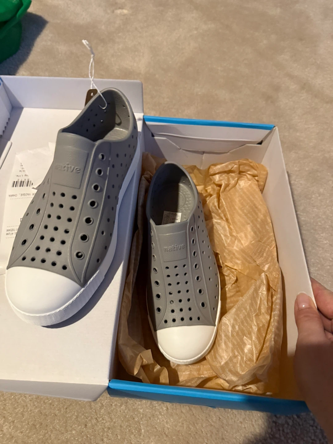 Native Jefferson Kids J3 (US 2) Grey Shoes - New in Box!