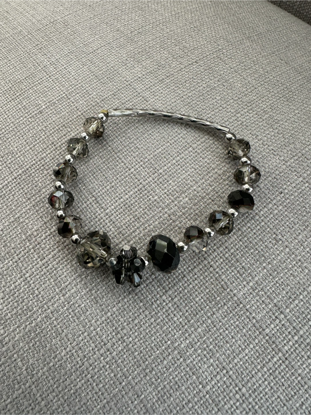 Beaded Bracelet - Gray and Silver #Cleanout