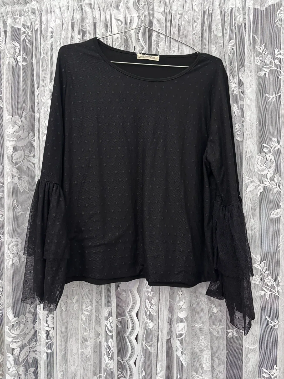 #cleanout Black Long Sleeve Blouse XL