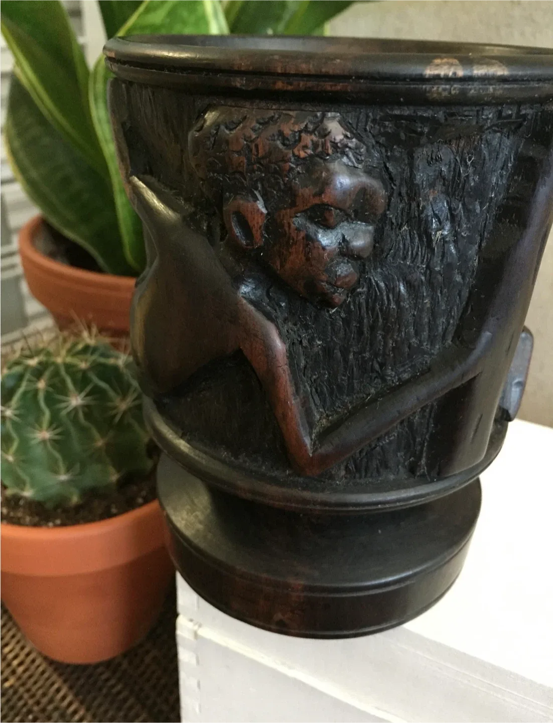 #🎁idea•Vintage Carved Wooden Goblet Cup Urn & Candle Holder image indicator(5)