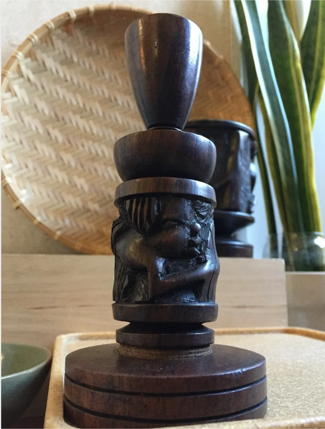 #🎁idea•Vintage Carved Wooden Goblet Cup Urn & Candle Holder image indicator(3)