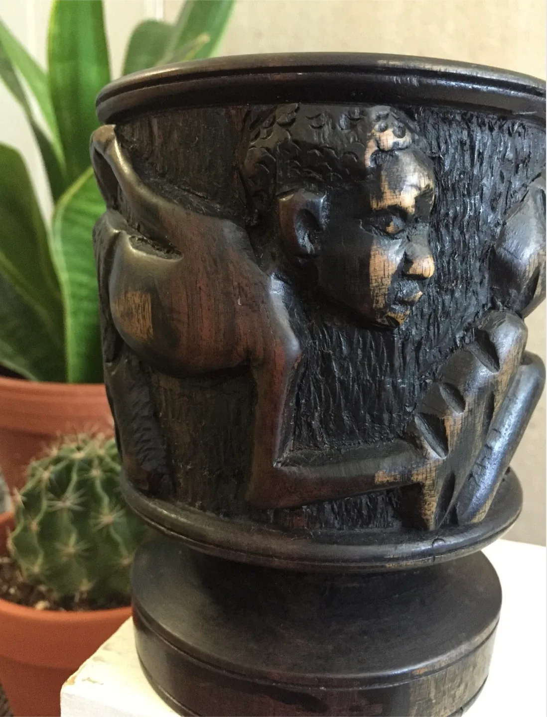 #🎁idea•Vintage Carved Wooden Goblet Cup Urn & Candle Holder image indicator(2)