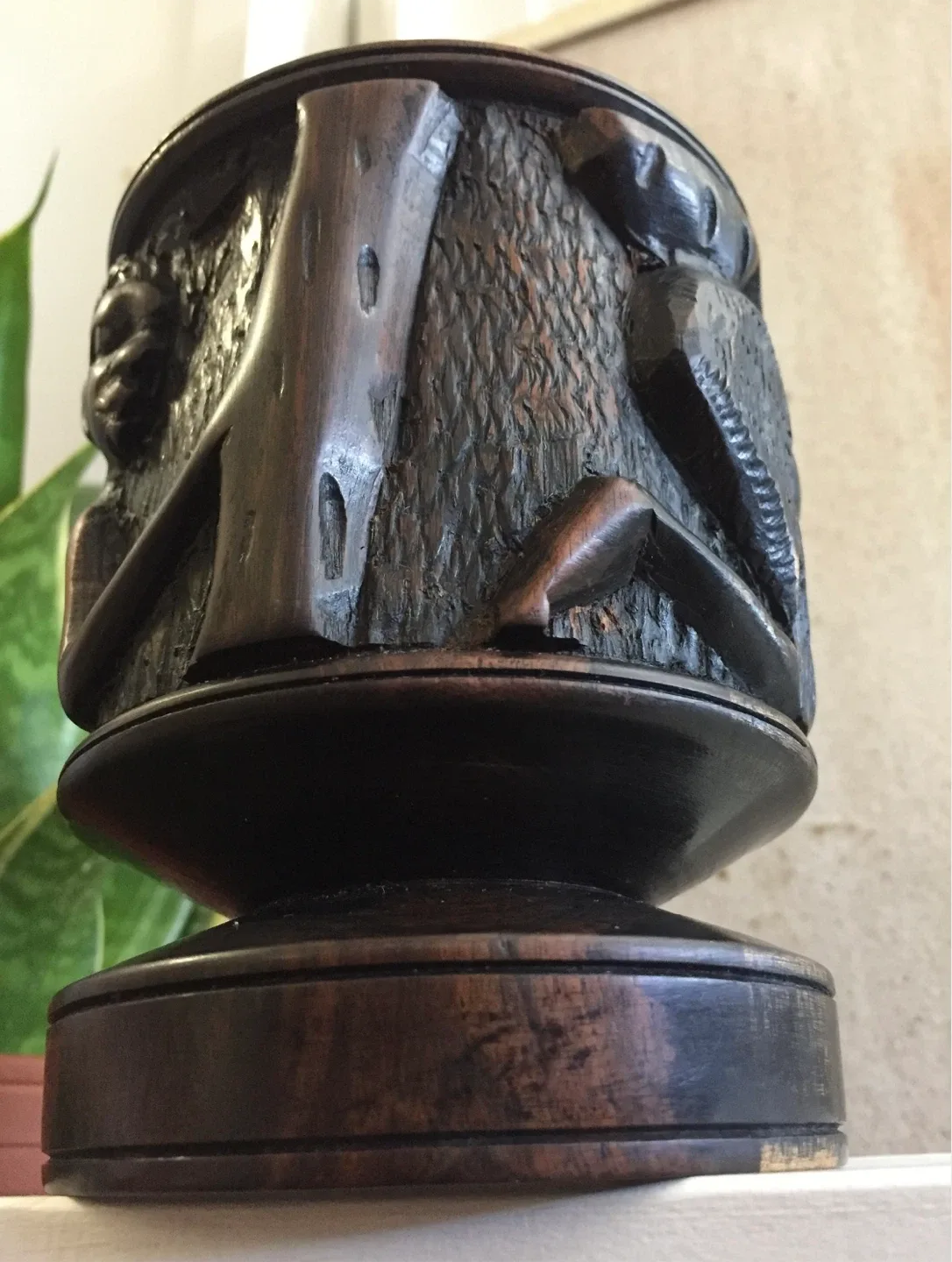 #🎁idea•Vintage Carved Wooden Goblet Cup Urn & Candle Holder image indicator(7)