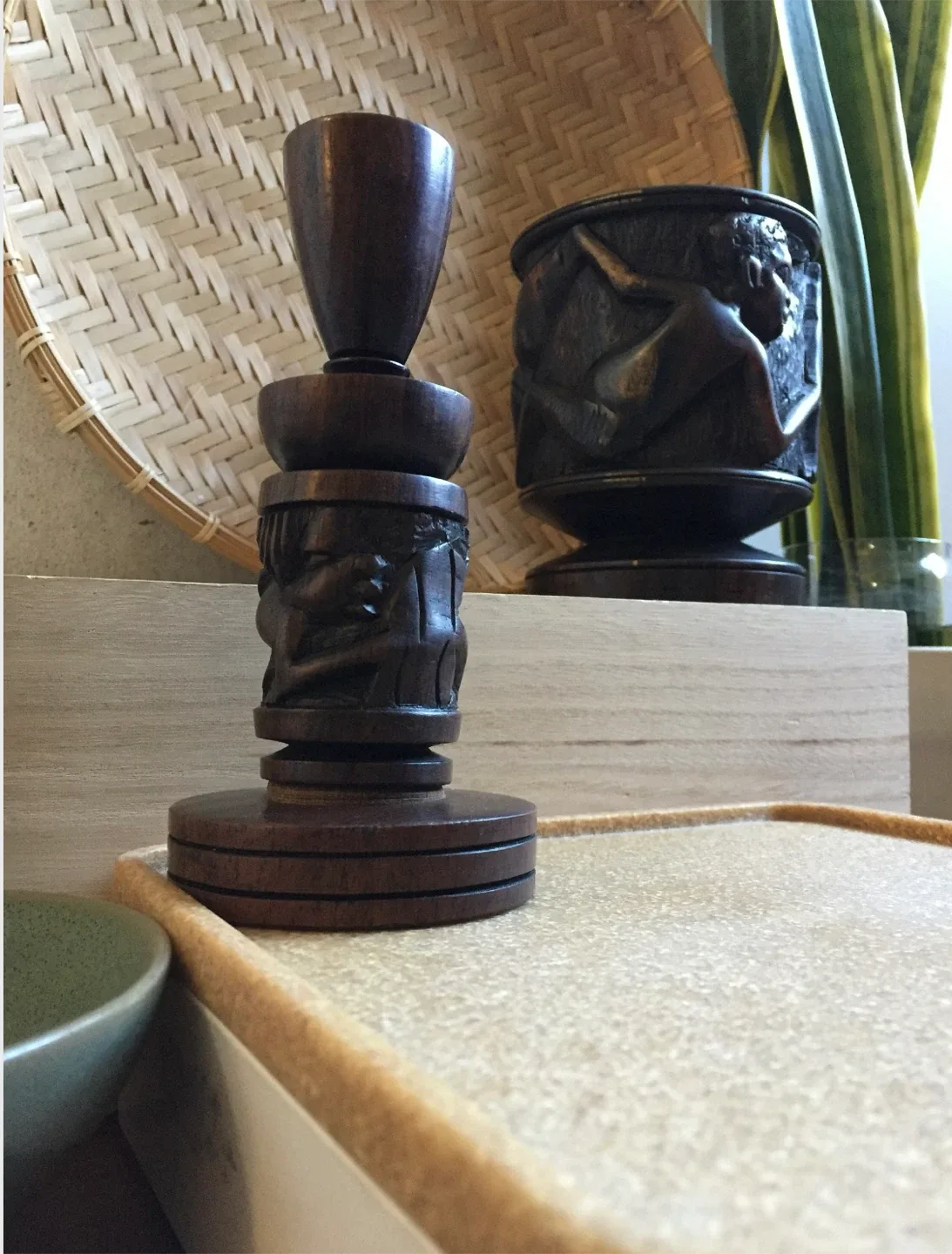 #🎁idea•Vintage Carved Wooden Goblet Cup Urn & Candle Holder image indicator(10)