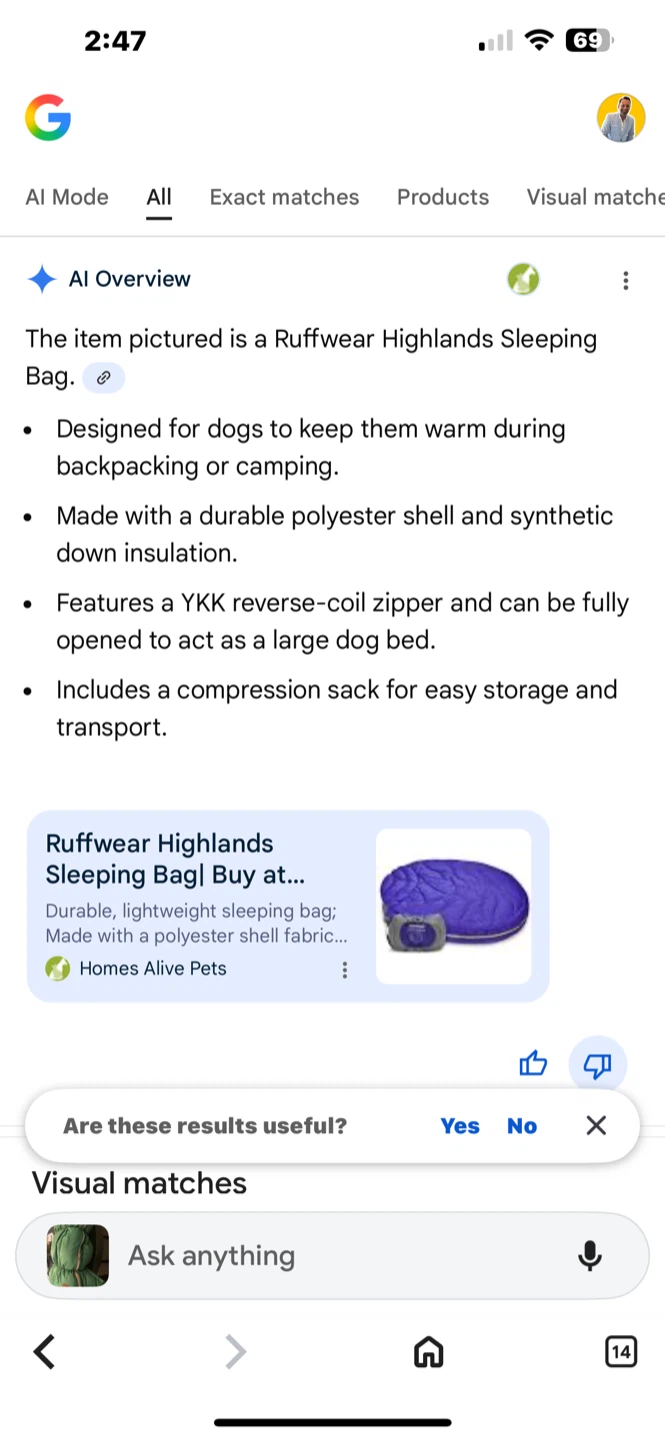 Trekk Green Sleeping Bag - Dog Bed - photo 3