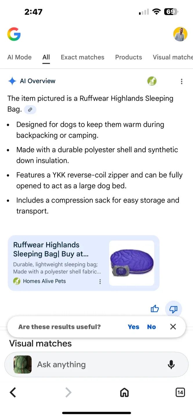 Trekk Green Sleeping Bag - Dog Bed image indicator(3)