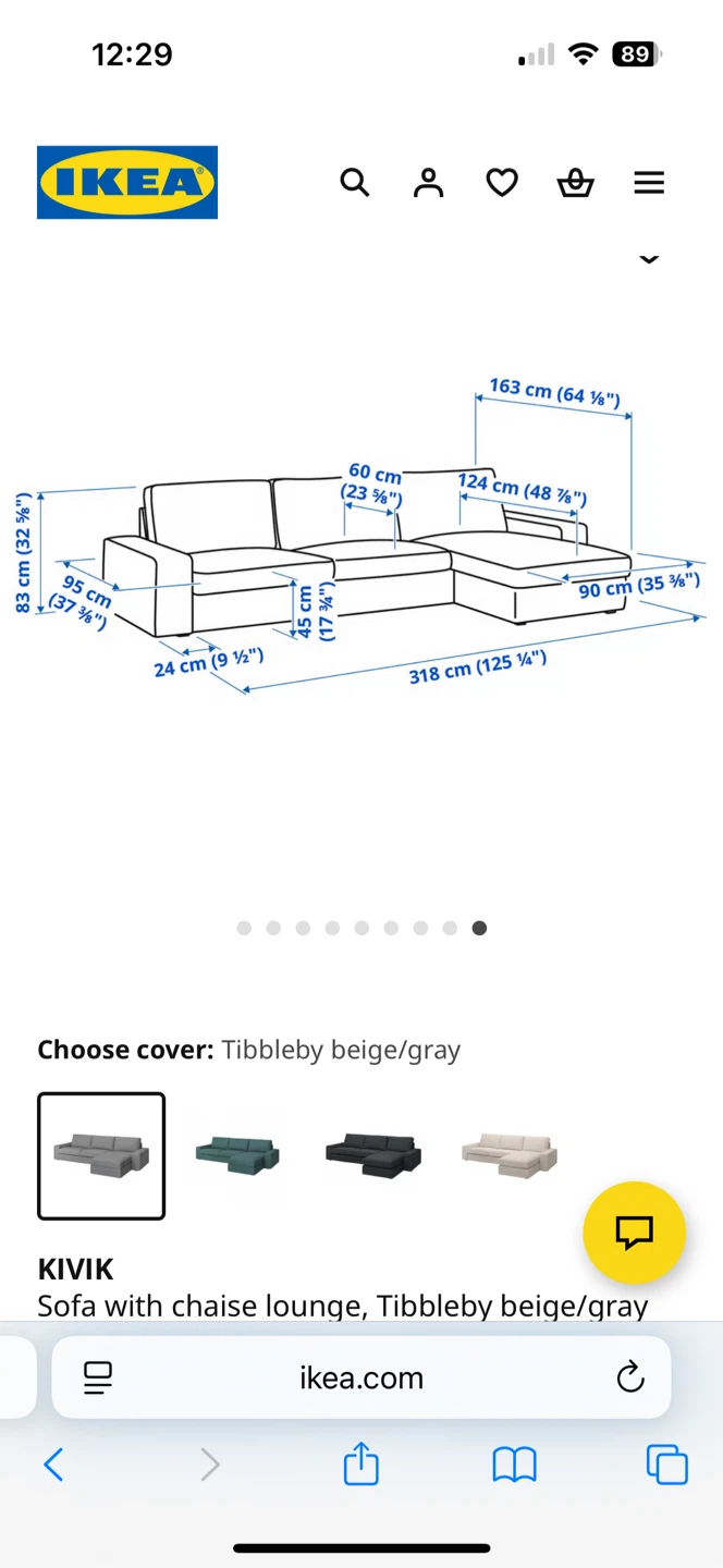 IKEA Kivik Sofa with Chaise - Tibbleby Beige/Gray - photo 3