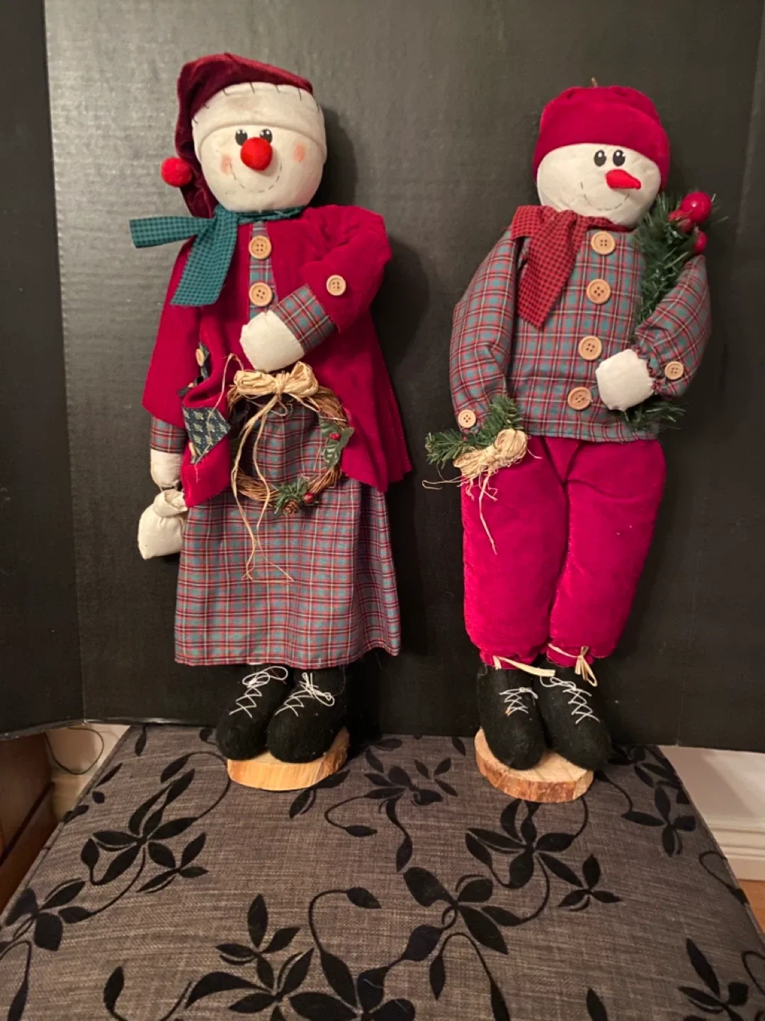 Set of 2 Snowman Figurines