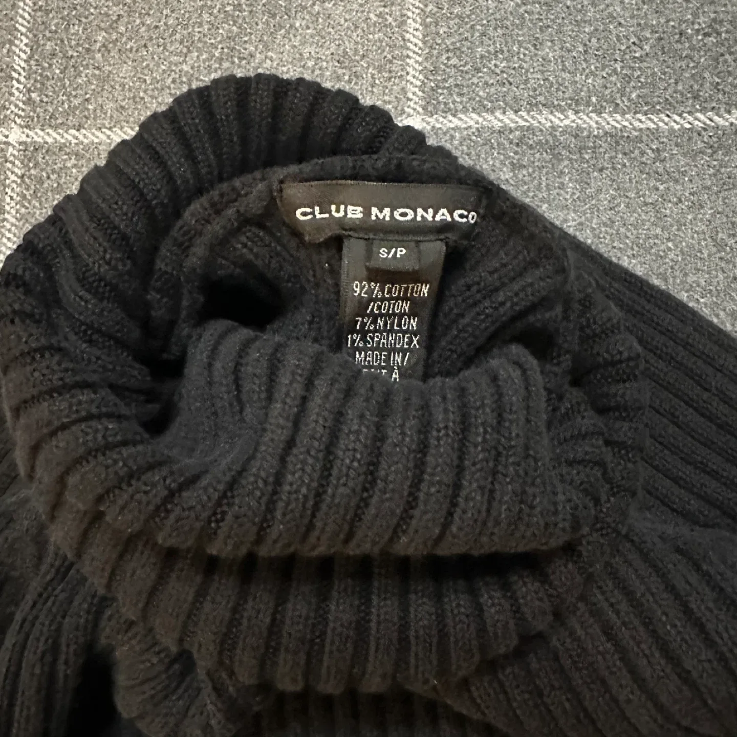 Club Monaco Black Ribbed Turtleneck image indicator(2)
