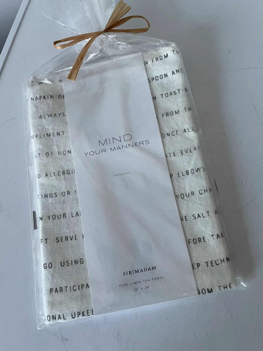 #cleanout Sir/Madam Pure Linen Tea Towel (18" x 28") - New