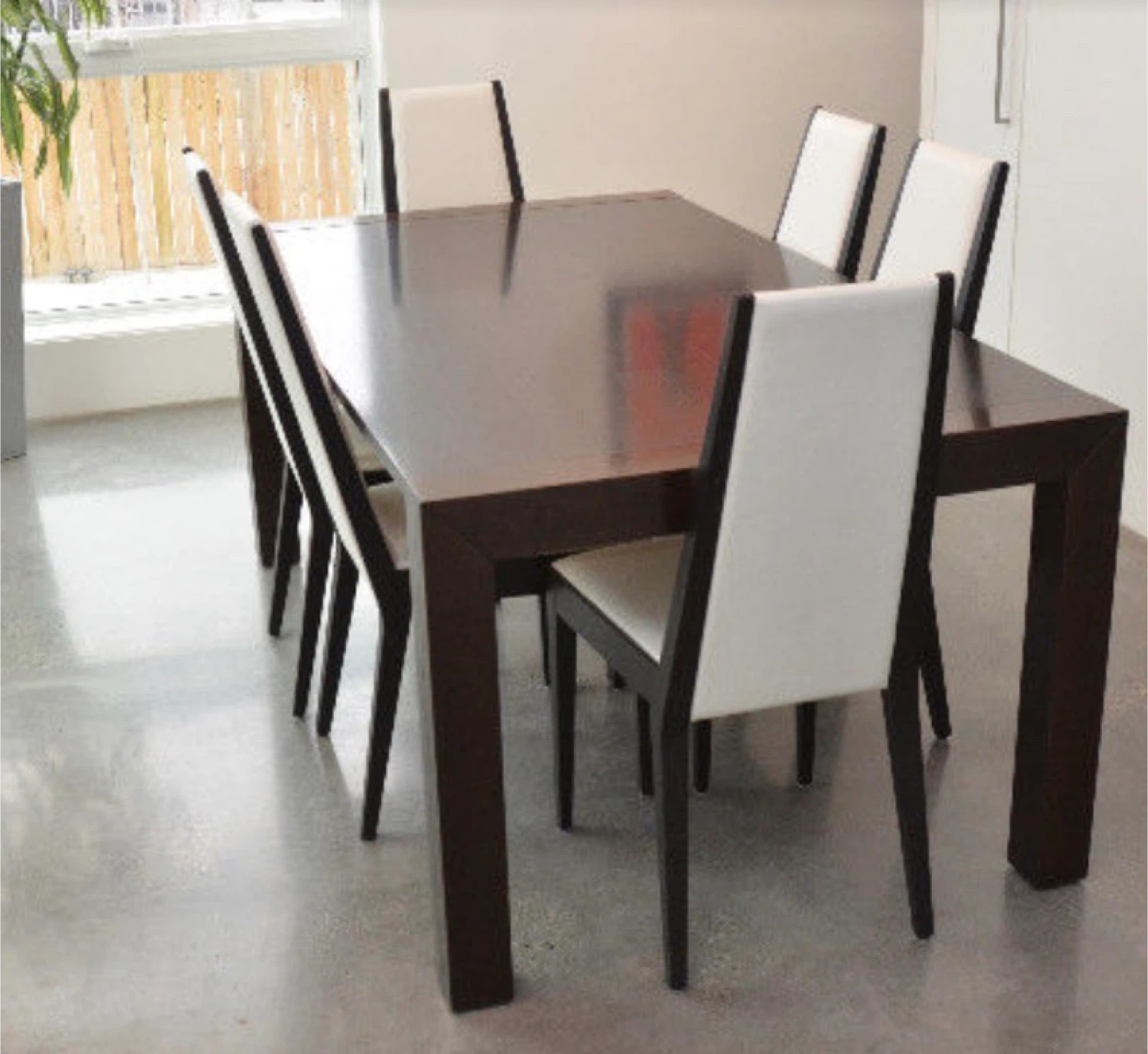 Dark Wood Dining Table with Chairs