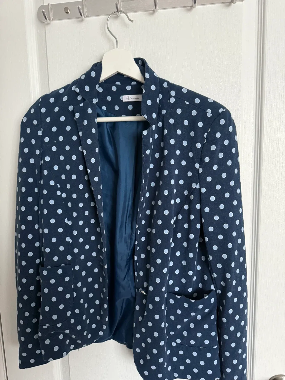 Rethmans Navy Polka Dot Blazer - Size S