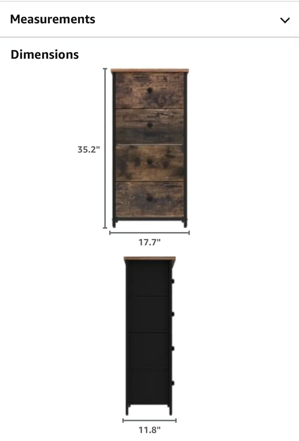 Rustic Brown 4-Drawer Chest Dresser image indicator(2)