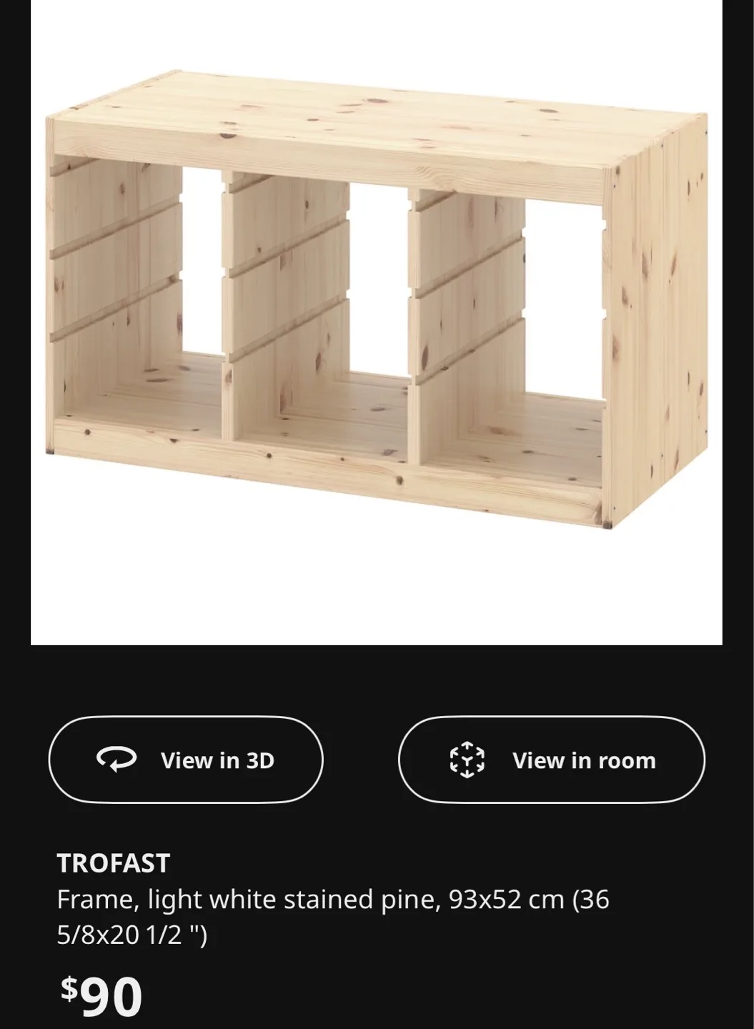 IKEA TROFAST Frame - Light White Stained Pine