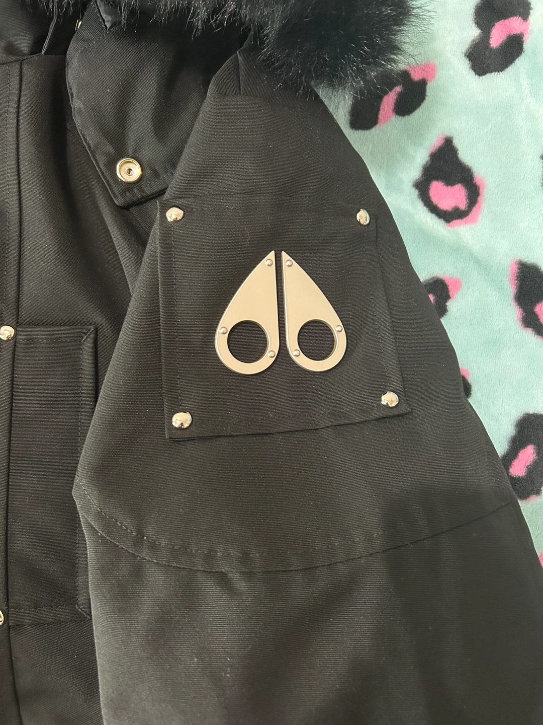 Moose Knuckles Black Bomber Jacket