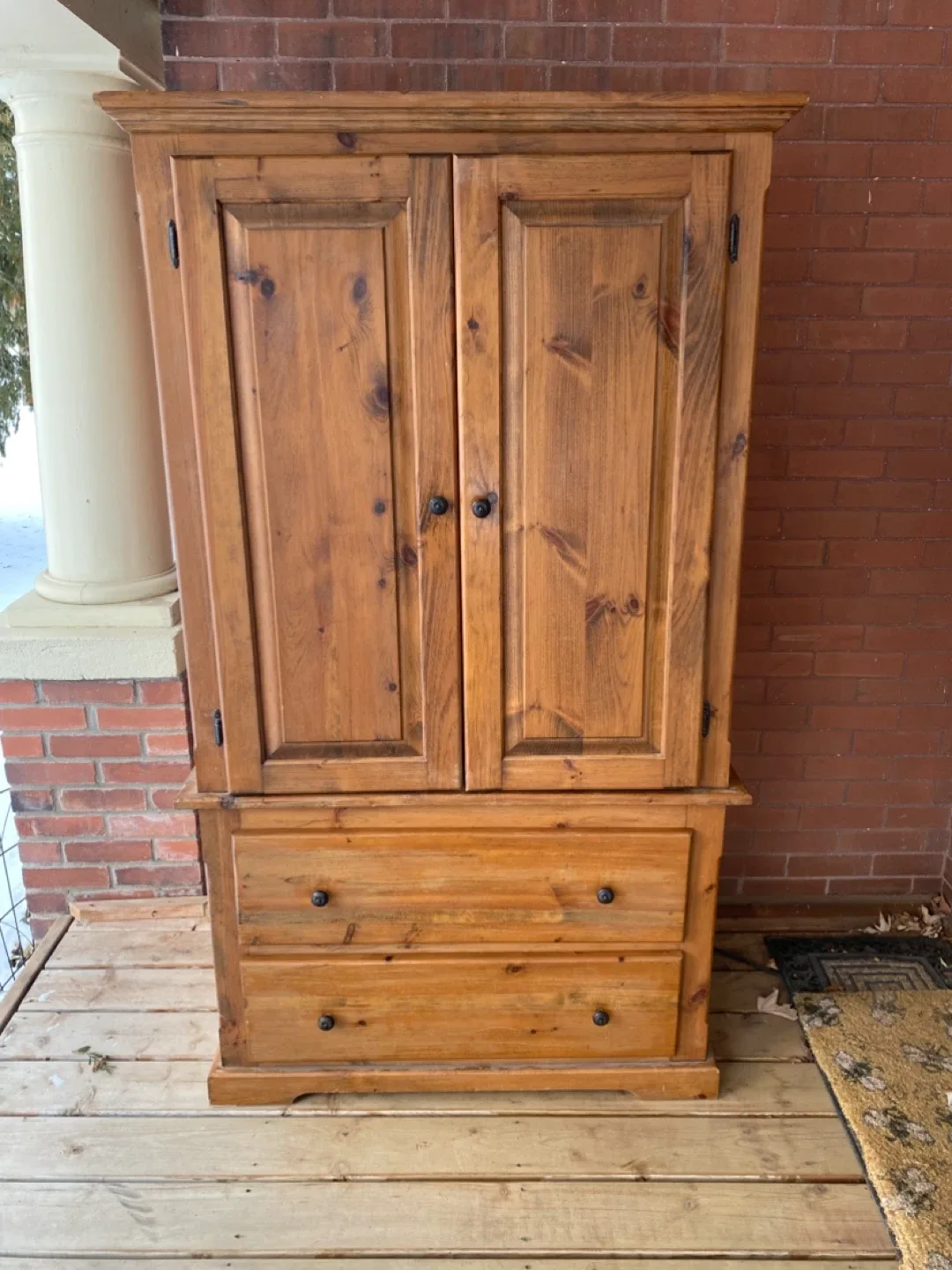 Wooden Armoire with Drawers