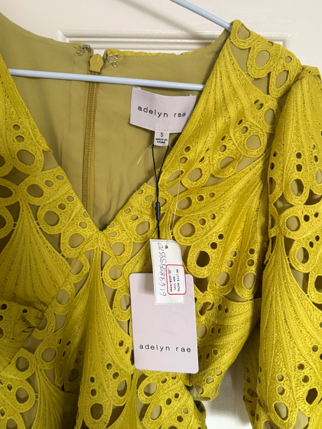 Adelyn Rae Yellow Lace Dress - Size S - photo 4