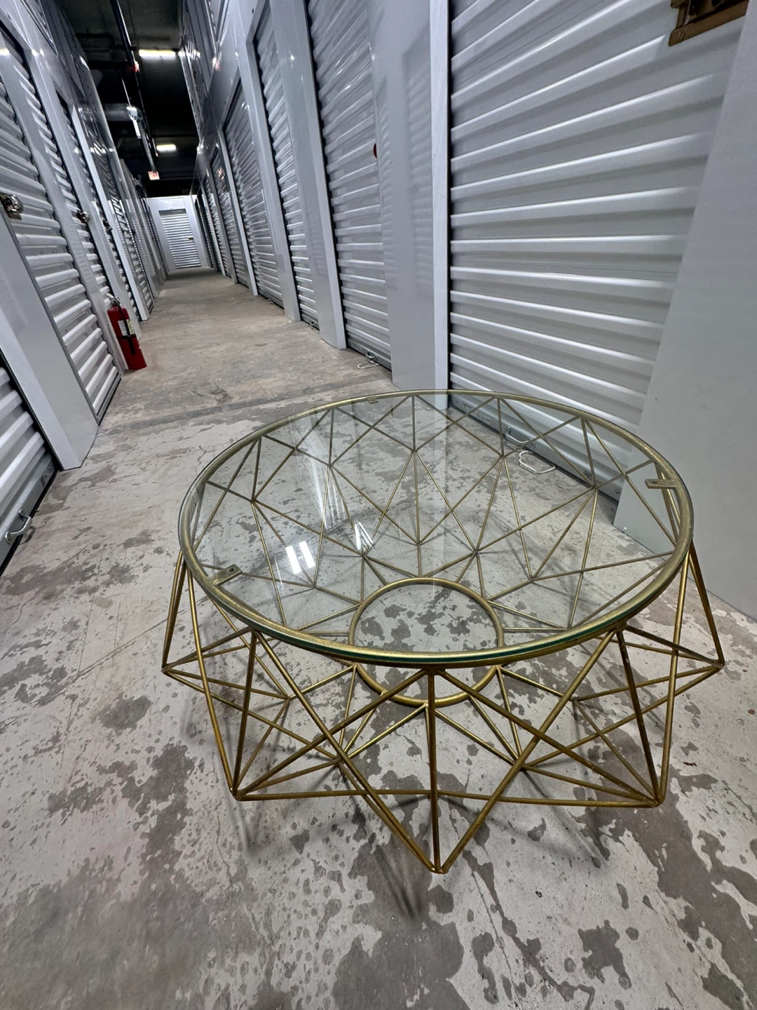 Gold Geometric Glass Coffee Table - photo 3